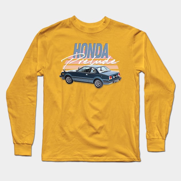 1st Gen Honda Prelude / Retro Gift Design Long Sleeve T-Shirt by DankFutura